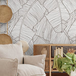 Abstract Leaf Pattern Wallpaper - A474 - WallTrend