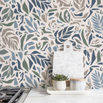 Abstract Leaf Wallpaper Modern Wallpaper Peel and Stick and Traditional Wallpaper - D722 - WallTrend