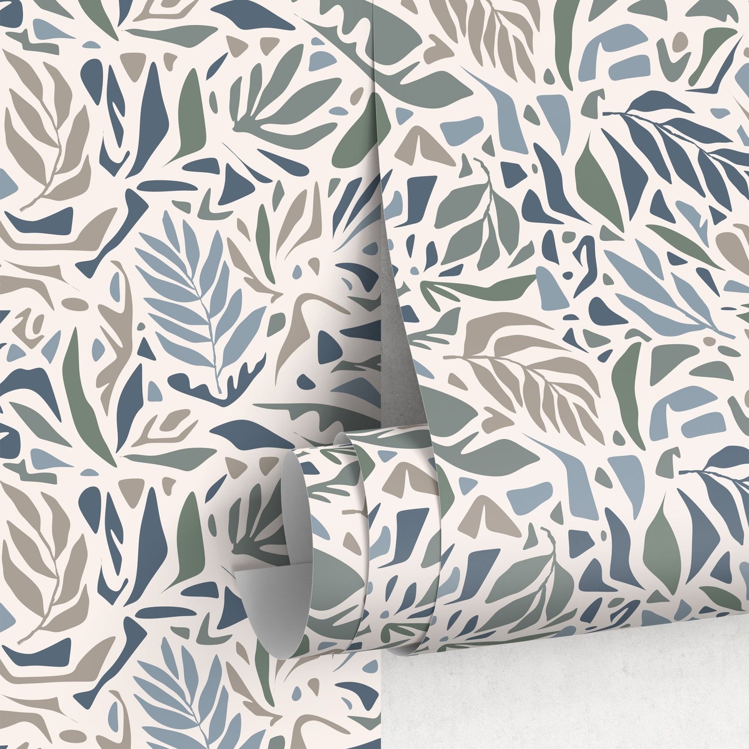 Abstract Leaf Wallpaper Modern Wallpaper Peel and Stick and Traditional Wallpaper - D722 - WallTrend