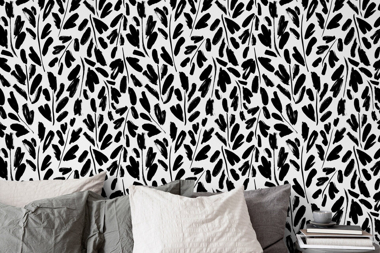 Abstract Leafy Brushstrokes Wallpaper - B910 - WallTrend