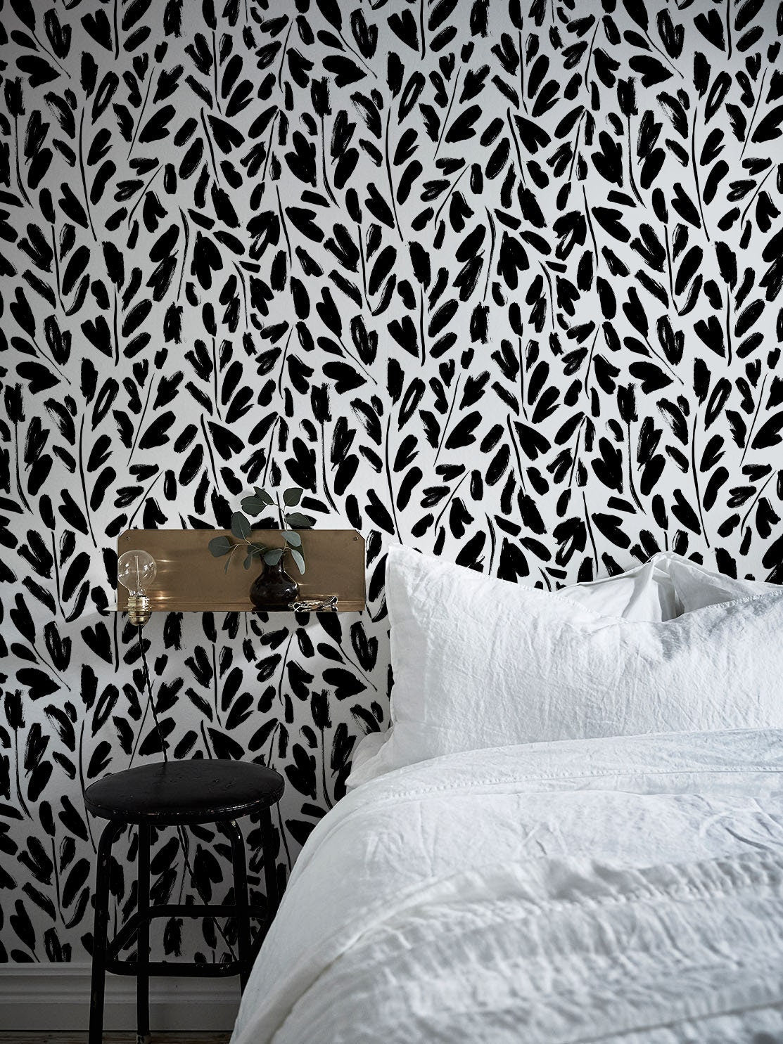 Abstract Leafy Brushstrokes Wallpaper - B910 - WallTrend