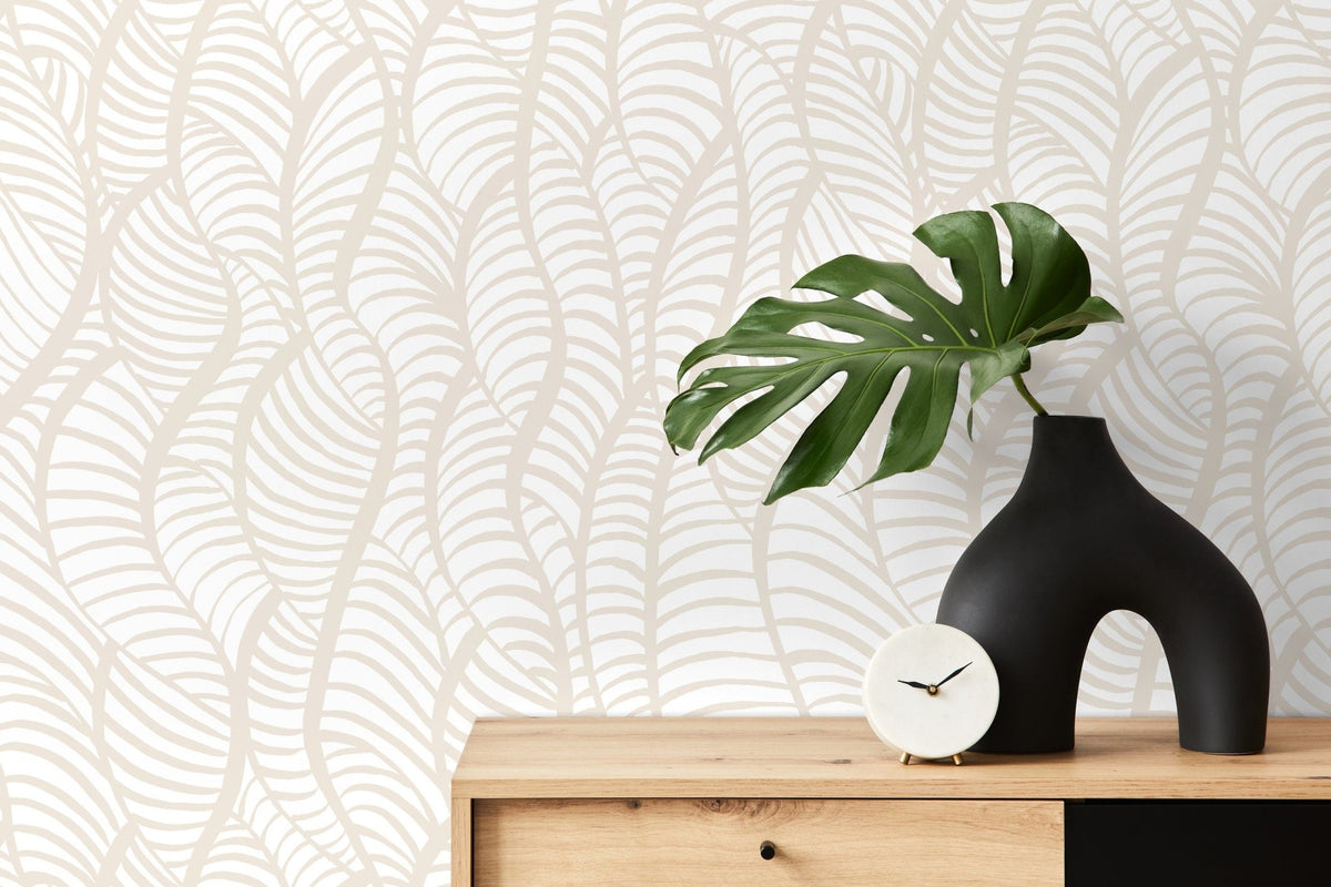 Abstract Leafy Curves Wallpaper - C640 - WallTrend