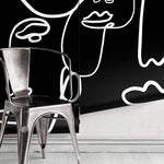 Abstract Line Art Faces Wallpaper - B610 - WallTrend