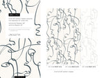 Abstract Line Art Faces Wallpaper - D363 - WallTrend