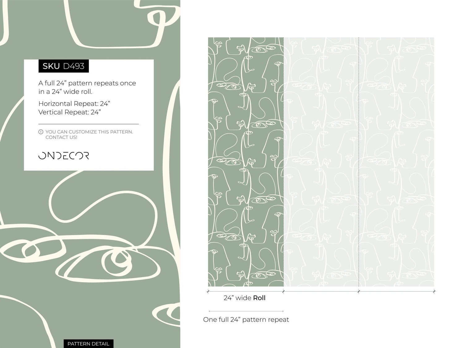 Abstract Line Art Faces Wallpaper - D493 - WallTrend