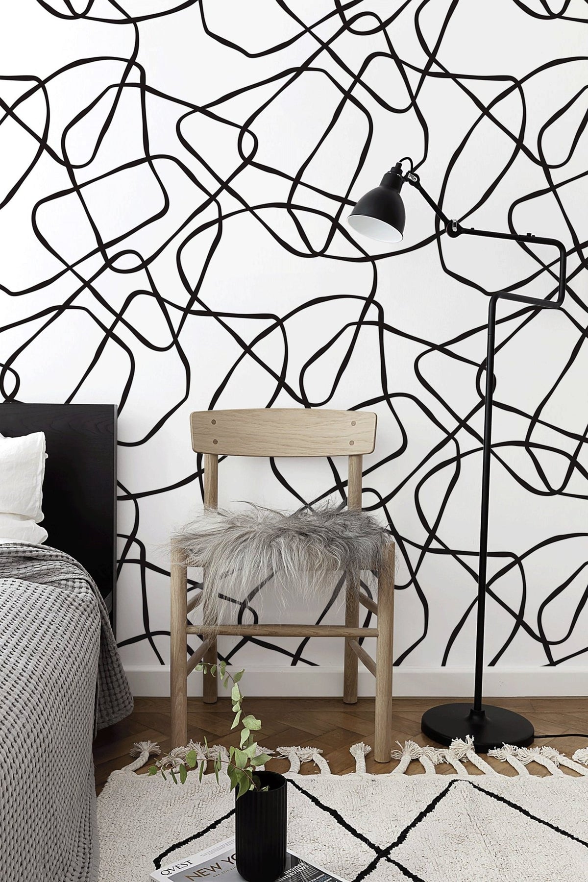 Abstract Line Art Wallpaper - B062 - WallTrend