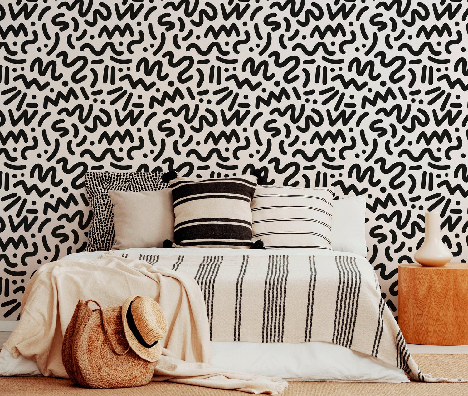 Abstract Line Art Wallpaper - B493 - WallTrend