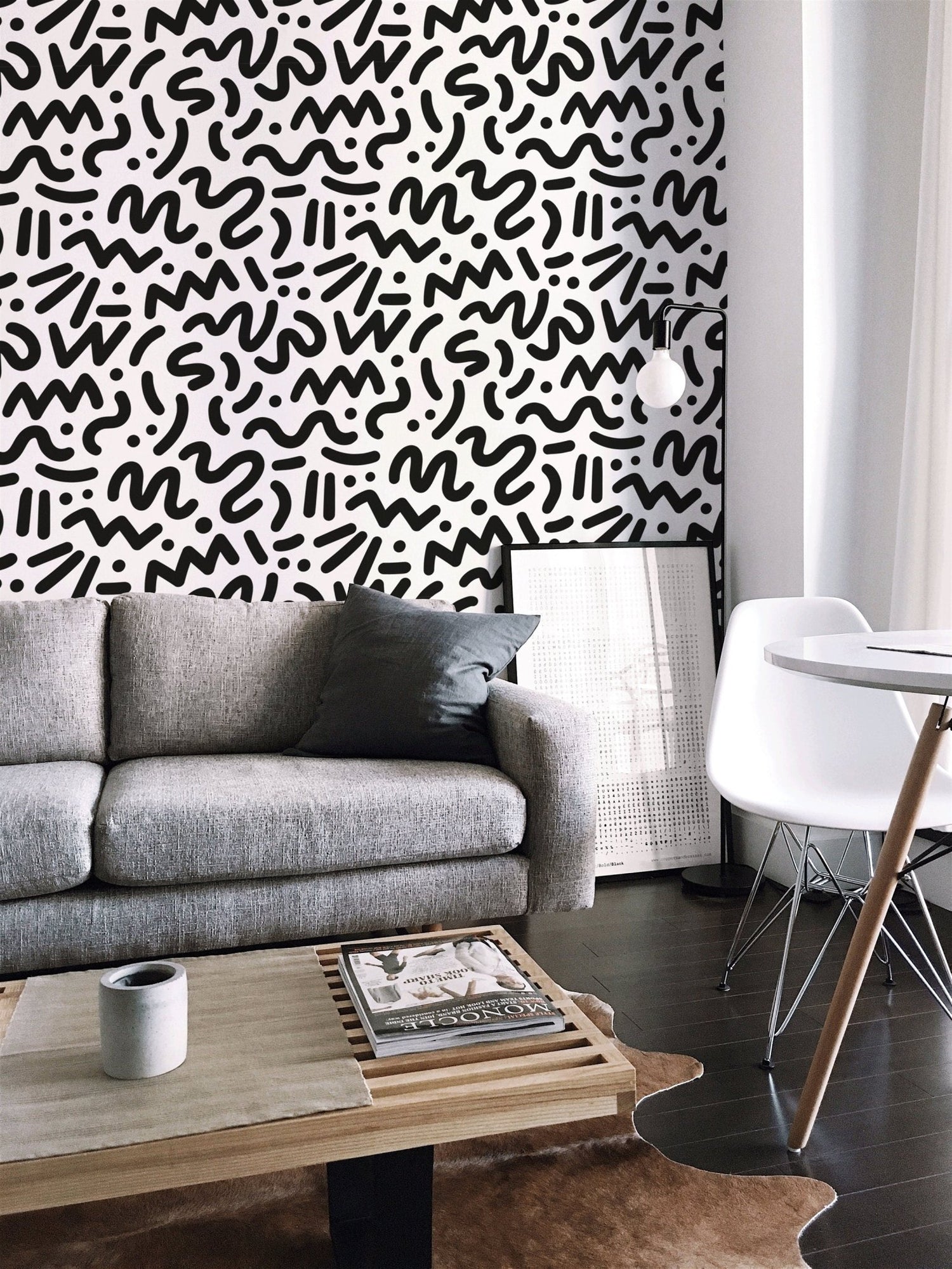 Abstract Line Art Wallpaper - B493 - WallTrend