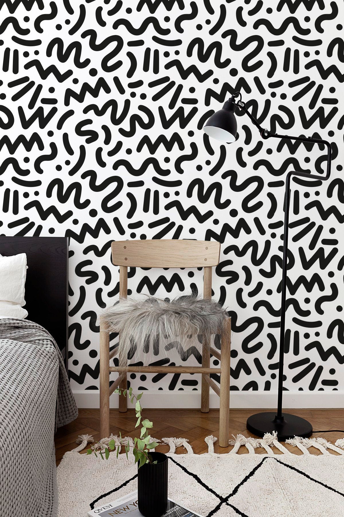 Abstract Line Art Wallpaper - B493 - WallTrend