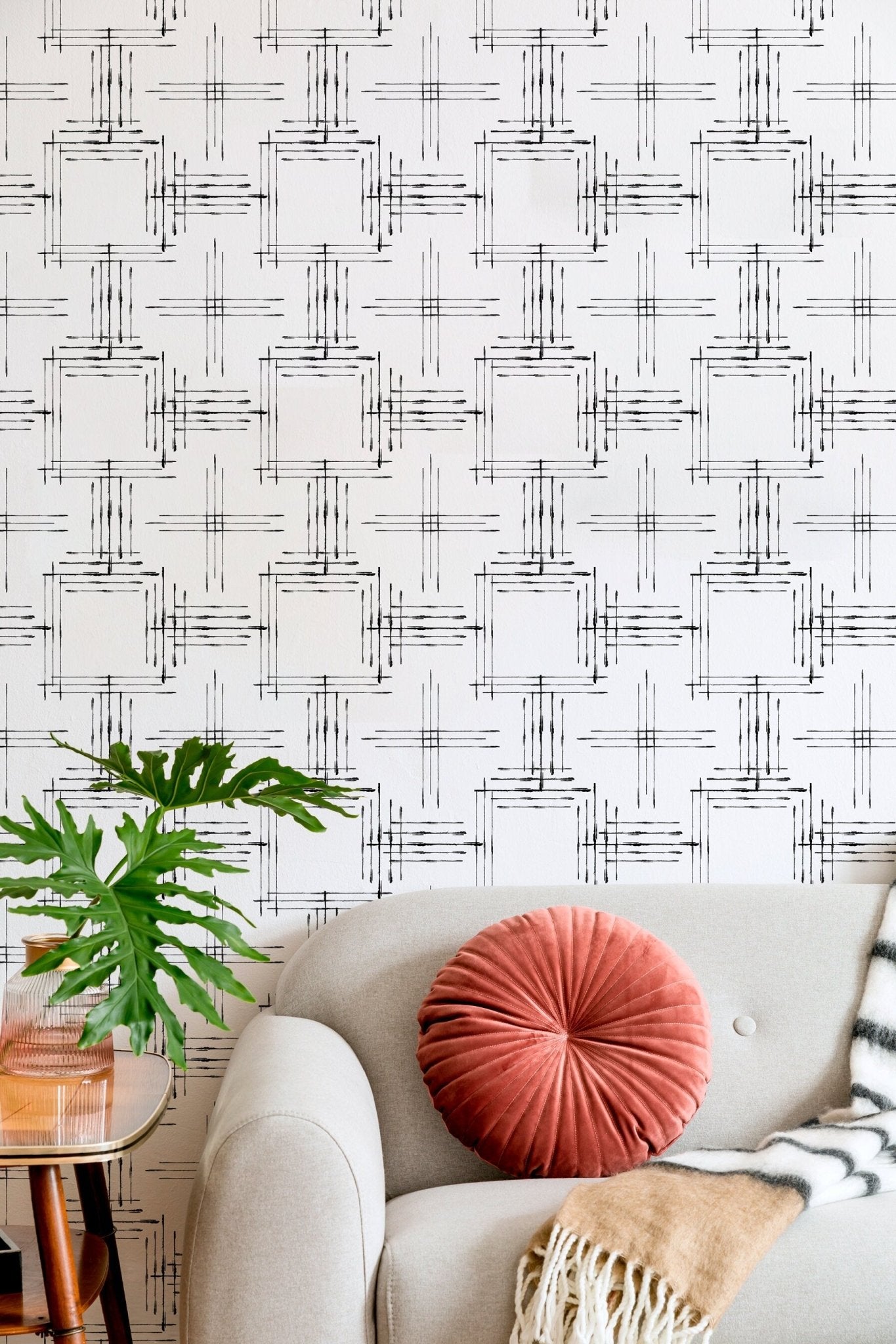 Abstract Linear Art Wallpaper - B992 - WallTrend