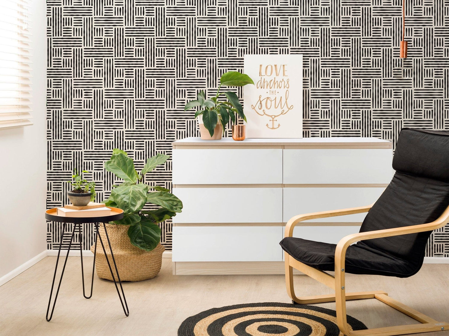 Abstract Linear Maze Wallpaper - B418 - WallTrend