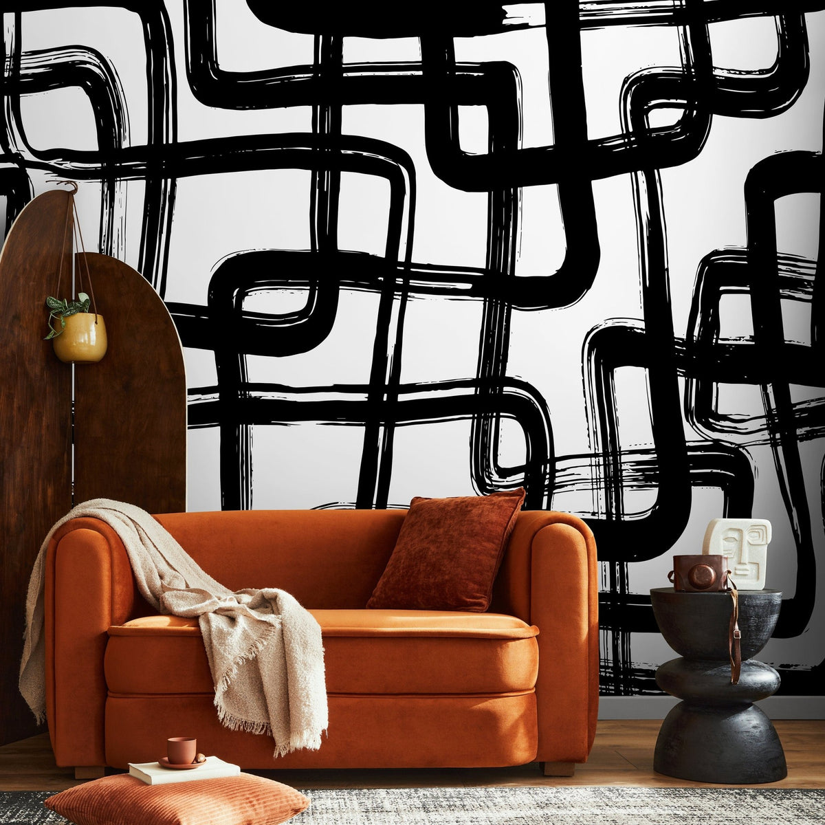 Abstract Linear Maze Wallpaper - C119 - WallTrend