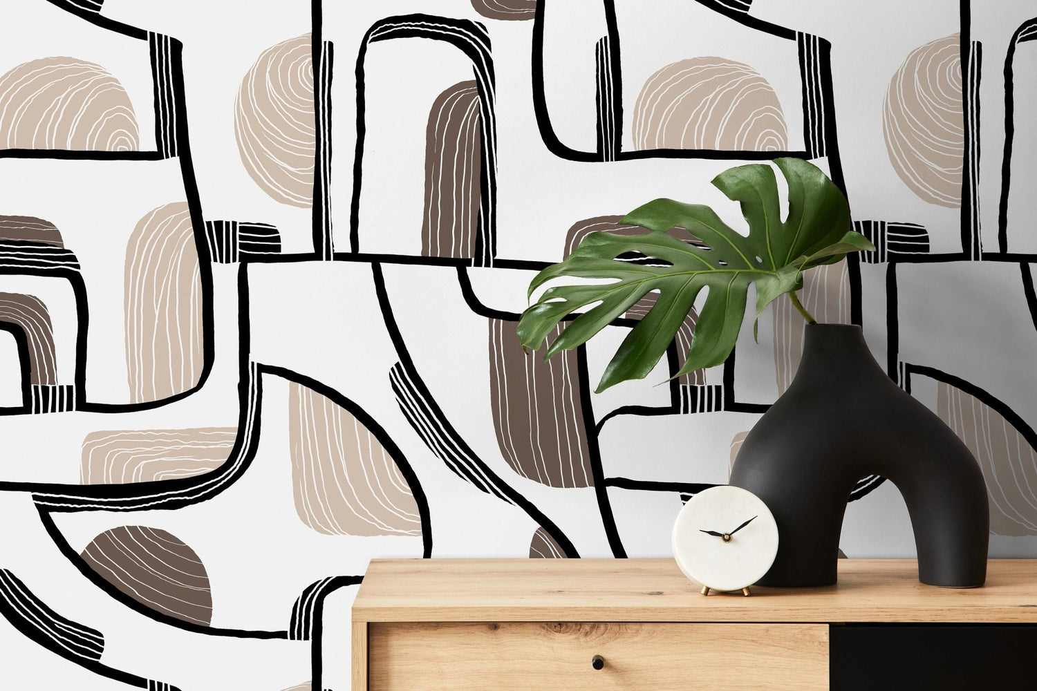 Abstract Linear Motif Wallpaper - C673 - WallTrend