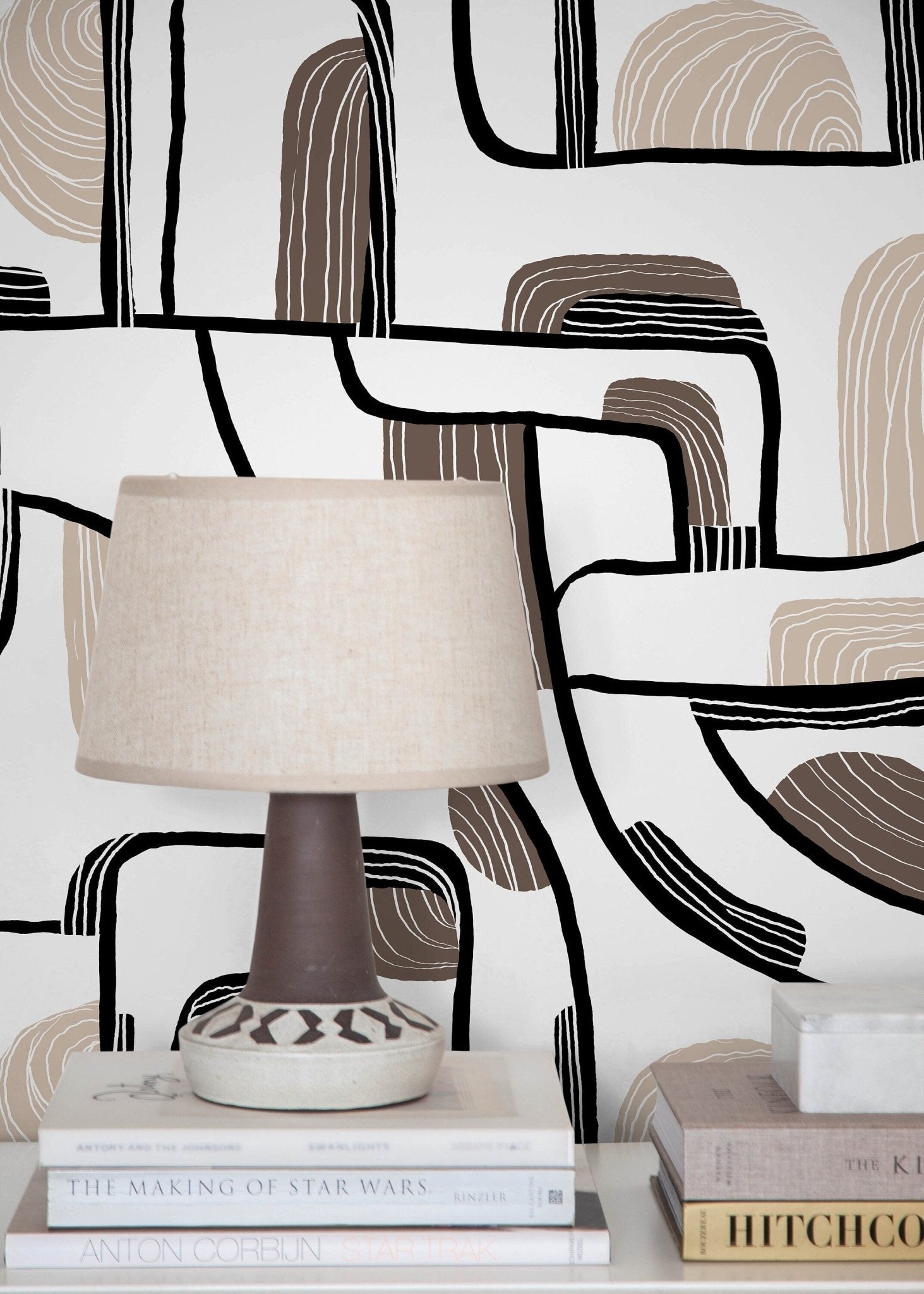 Abstract Linear Motif Wallpaper - C673 - WallTrend