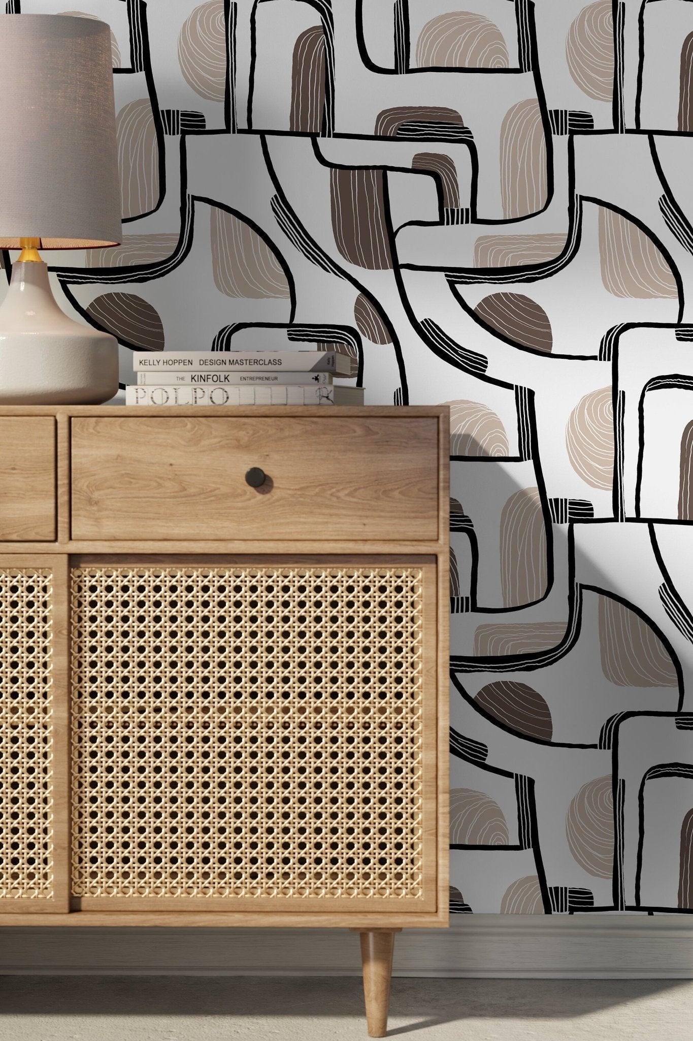 Abstract Linear Motif Wallpaper - C673 - WallTrend