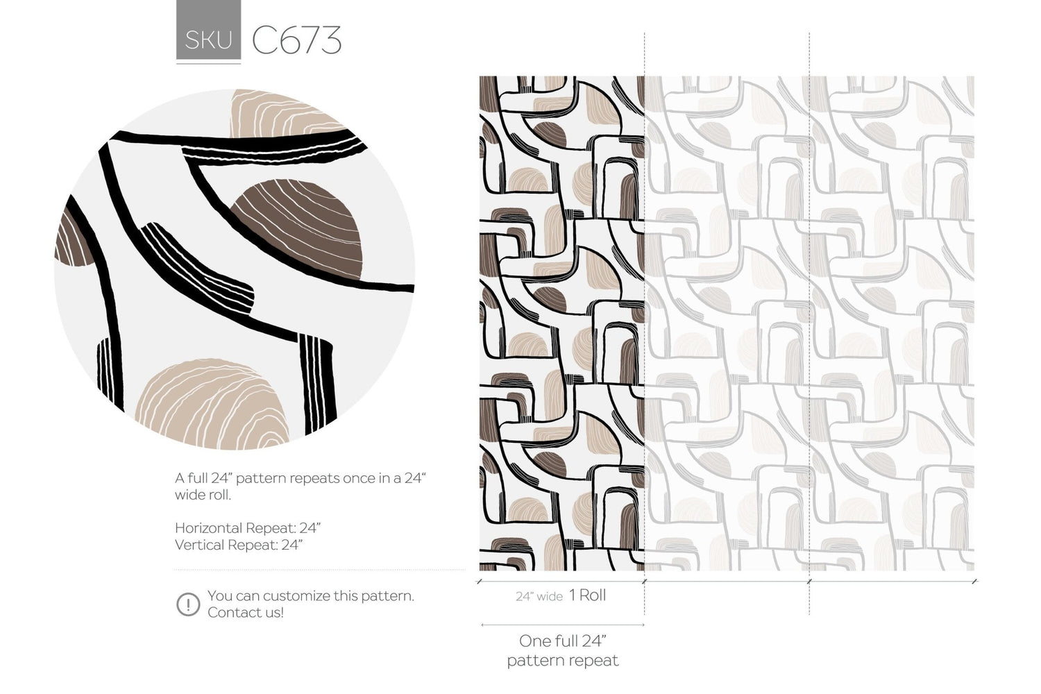 Abstract Linear Motif Wallpaper - C673 - WallTrend