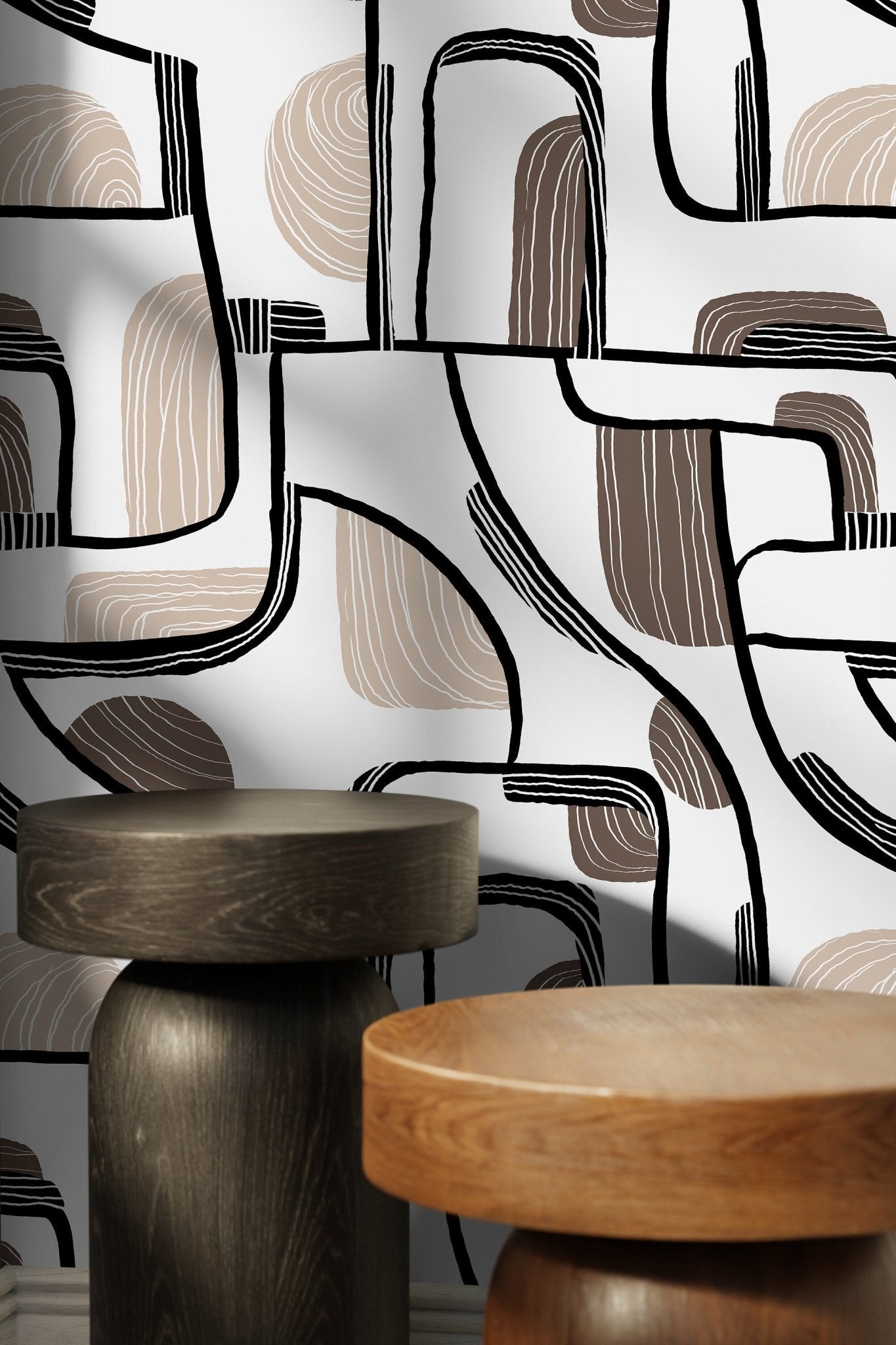 Abstract Linear Motif Wallpaper - C673 - WallTrend