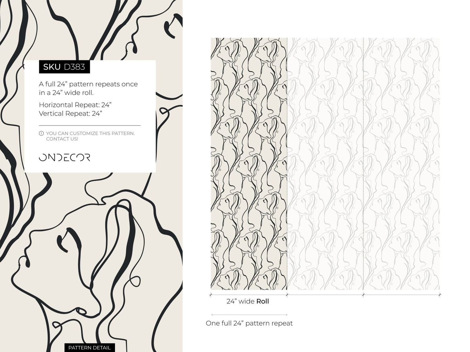 Abstract Lines and Faces Wallpaper - D383 - WallTrend