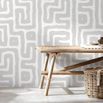 Abstract Maze Pattern Wallpaper - C046 - WallTrend