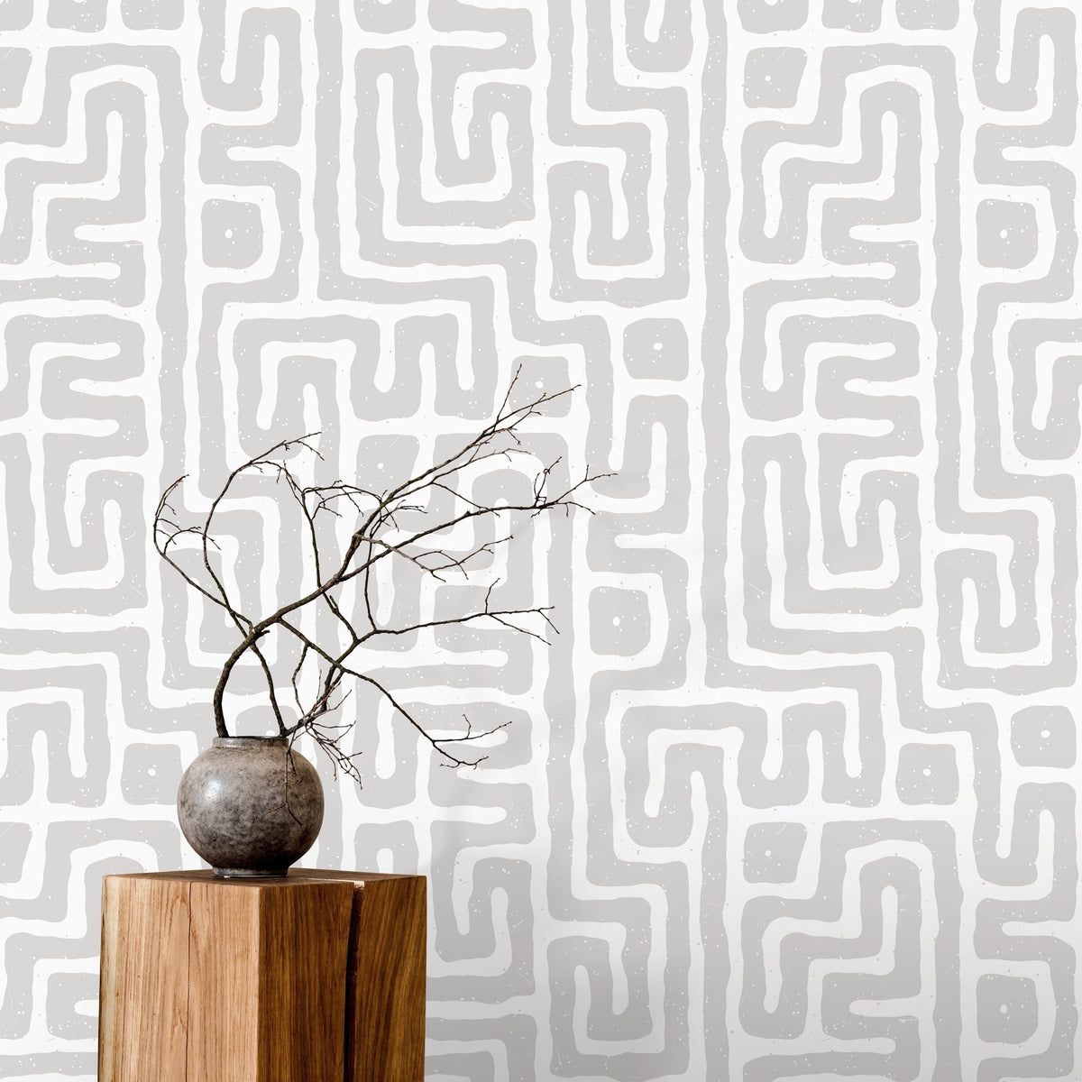 Abstract Maze Pattern Wallpaper - C046 - WallTrend