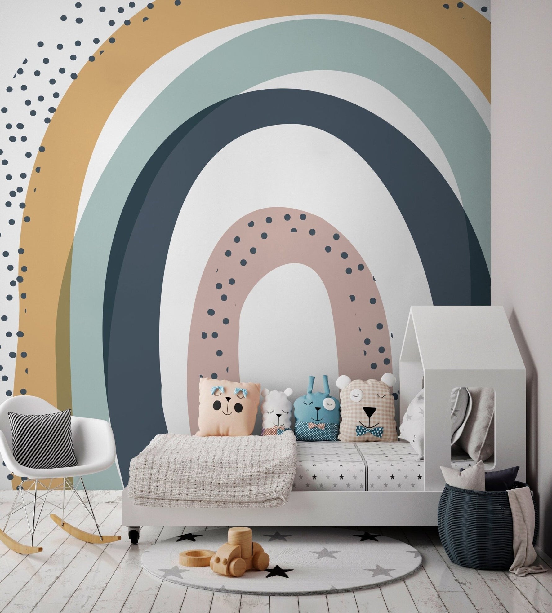 Abstract Neutral Rainbow Wallpaper - C017 - WallTrend