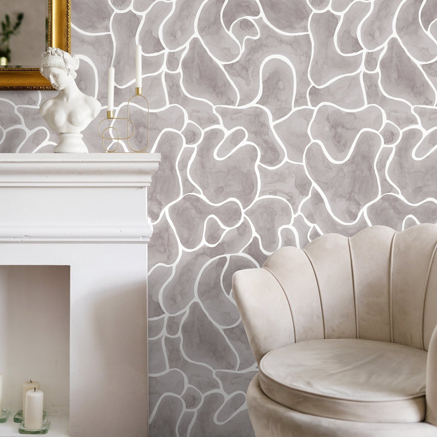 Abstract Organic Forms Wallpaper - C943 - WallTrend