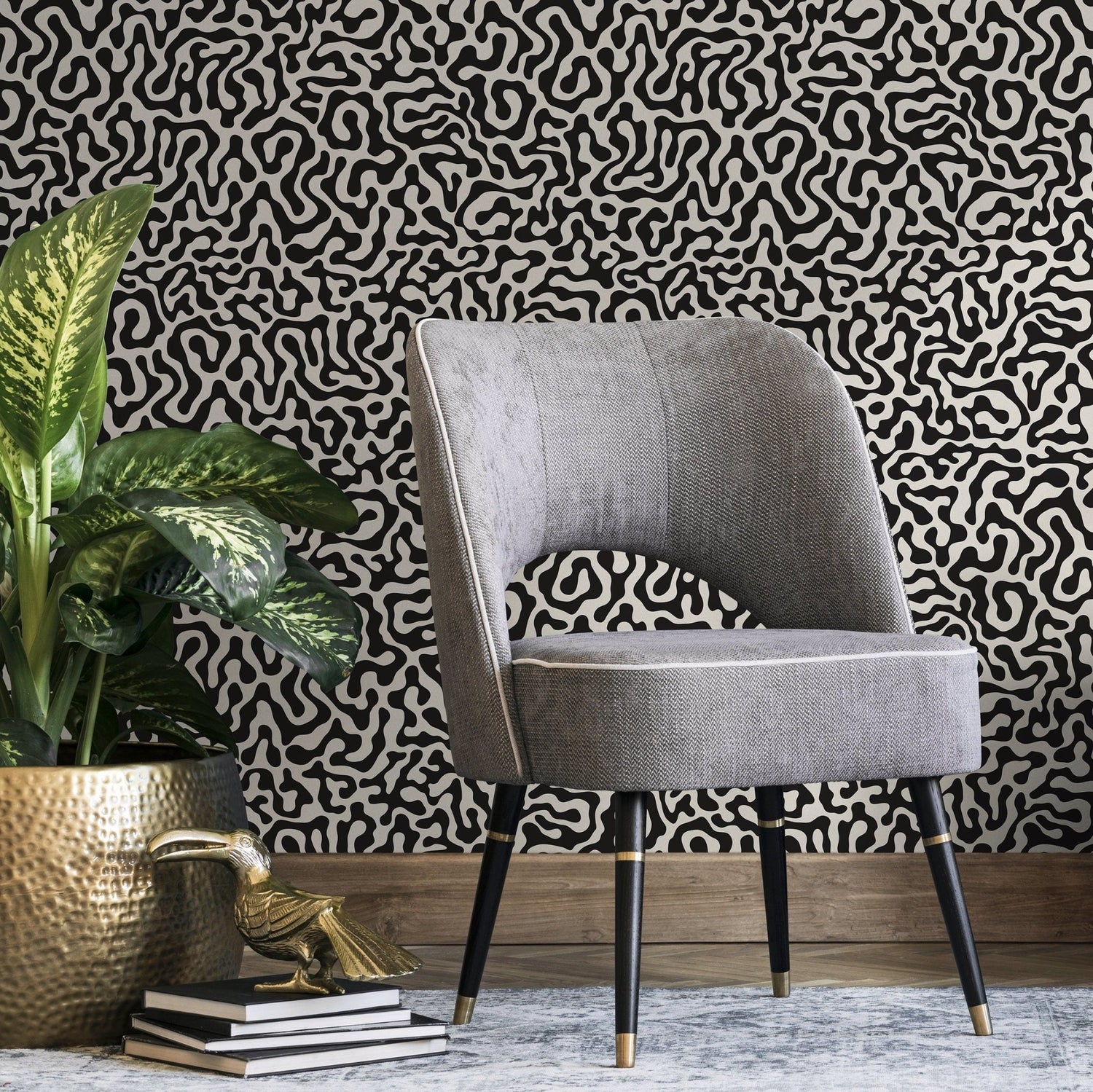 Abstract Organic Lines Wallpaper - B601 - WallTrend