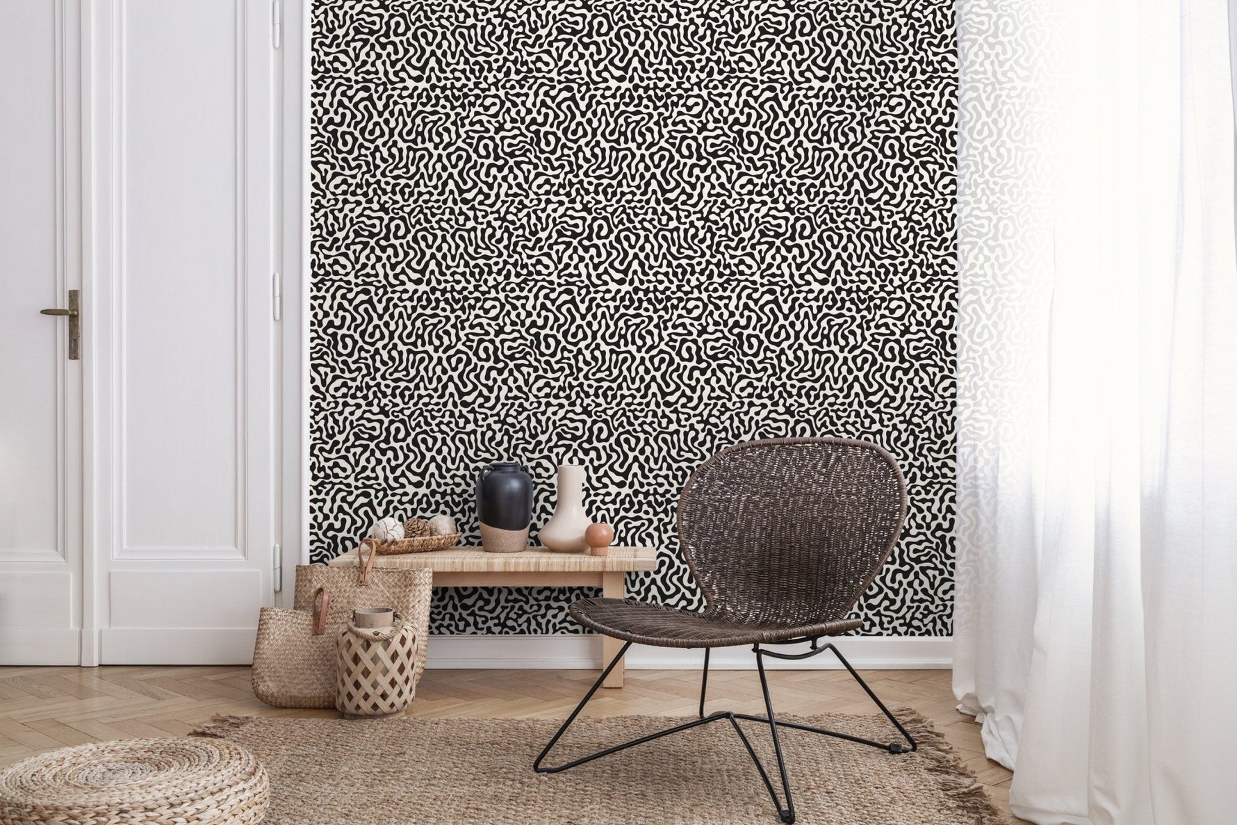 Abstract Organic Lines Wallpaper - B601 - WallTrend