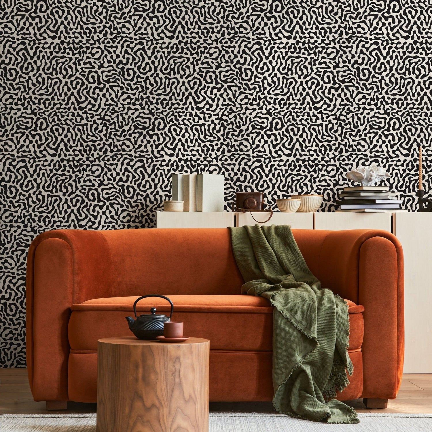 Abstract Organic Lines Wallpaper - B601 - WallTrend