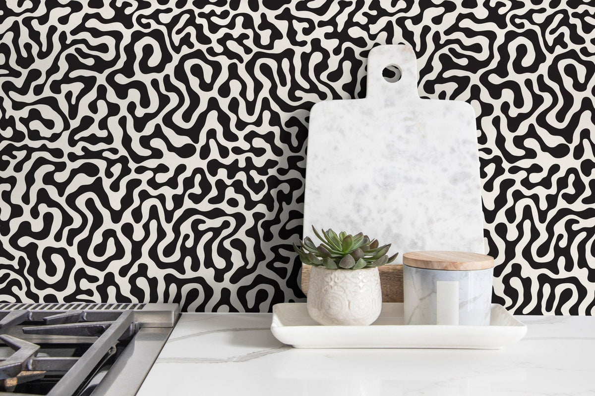 Abstract Organic Lines Wallpaper - B601 - WallTrend