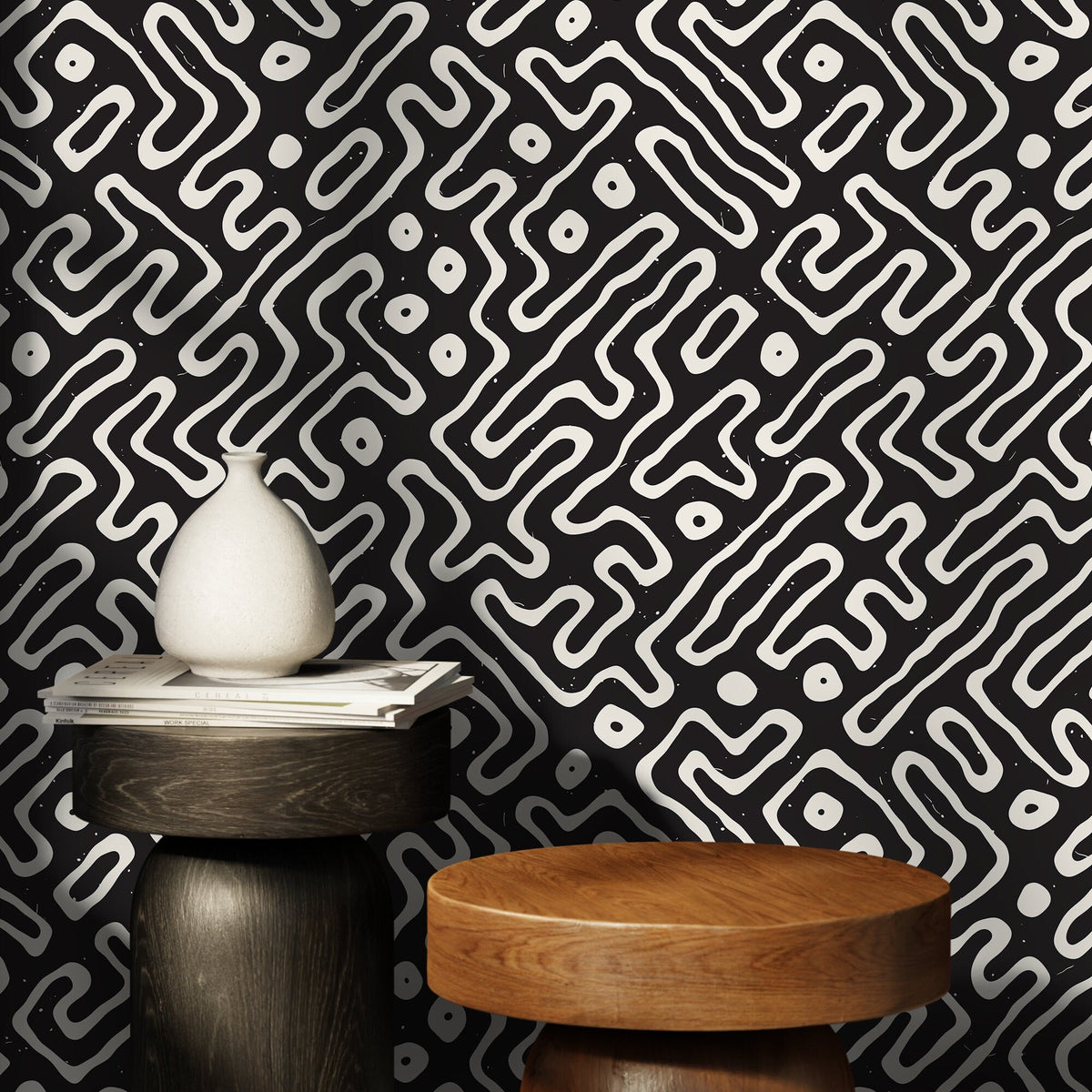 Abstract Organic Lines Wallpaper - C045 - WallTrend