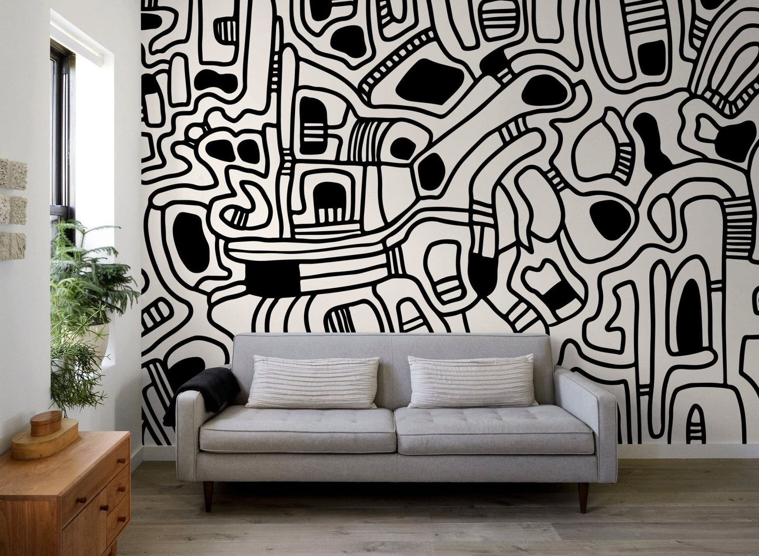 Abstract Organic Maze Wallpaper - X143 - WallTrend