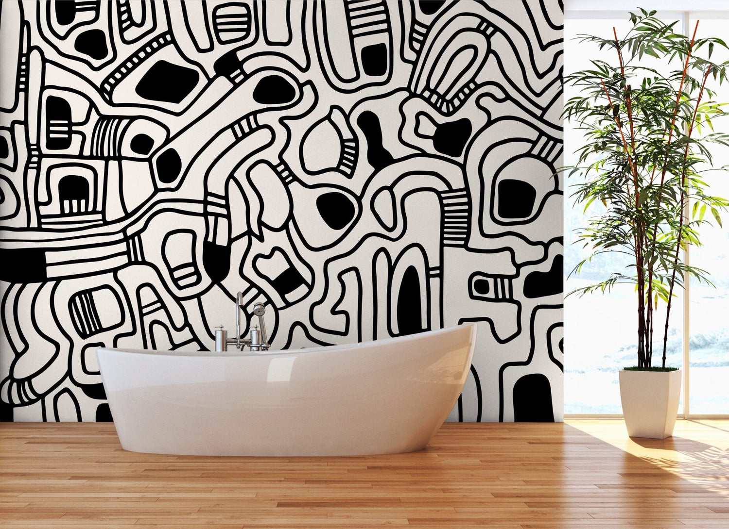 Abstract Organic Maze Wallpaper - X143 - WallTrend