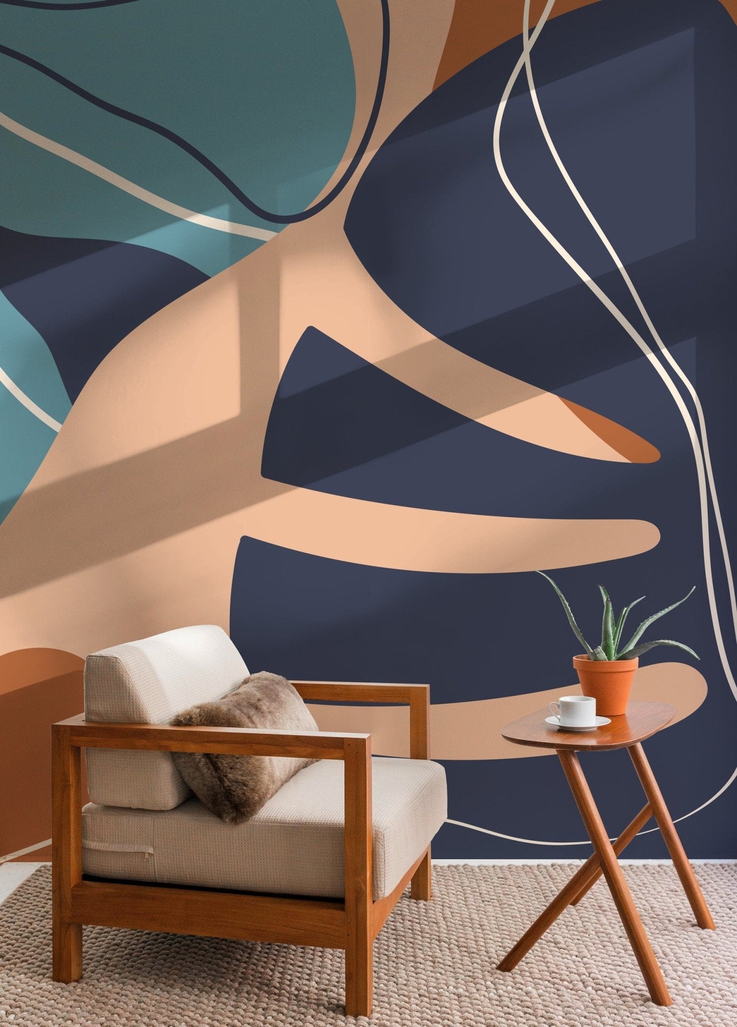 Abstract Organic Shapes Wallpaper - C059 - WallTrend