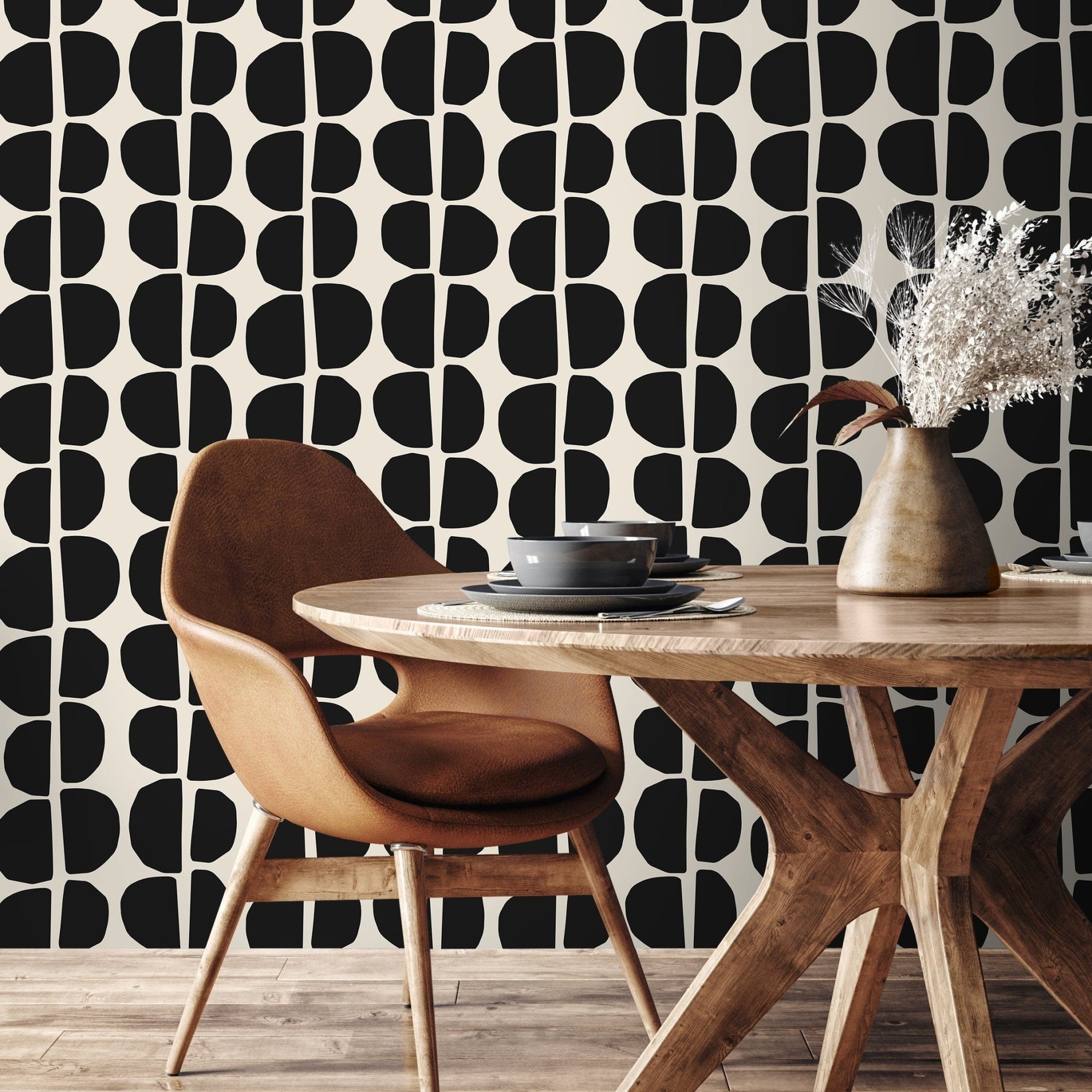 Abstract Organic Shapes Wallpaper - C222 - WallTrend