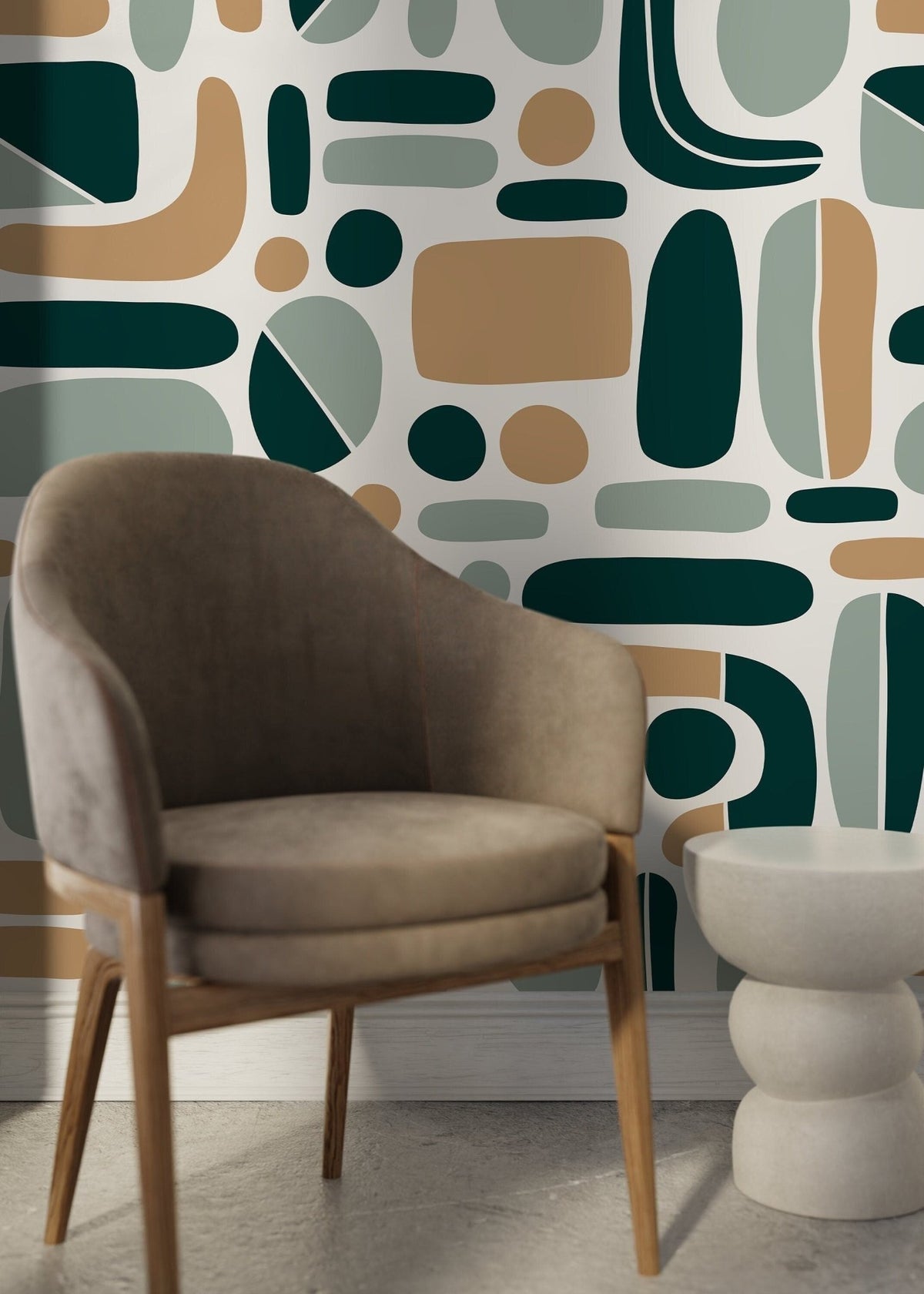 Abstract Organic Shapes Wallpaper - D303 - WallTrend