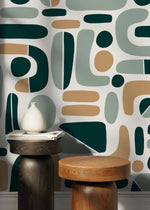 Abstract Organic Shapes Wallpaper - D303 - WallTrend