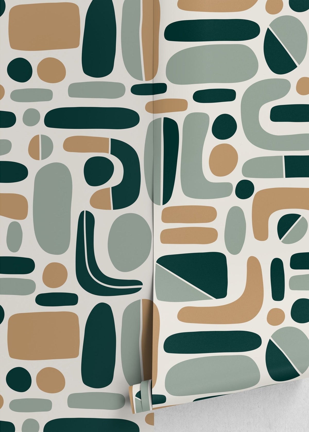 Abstract Organic Shapes Wallpaper - D303 - WallTrend