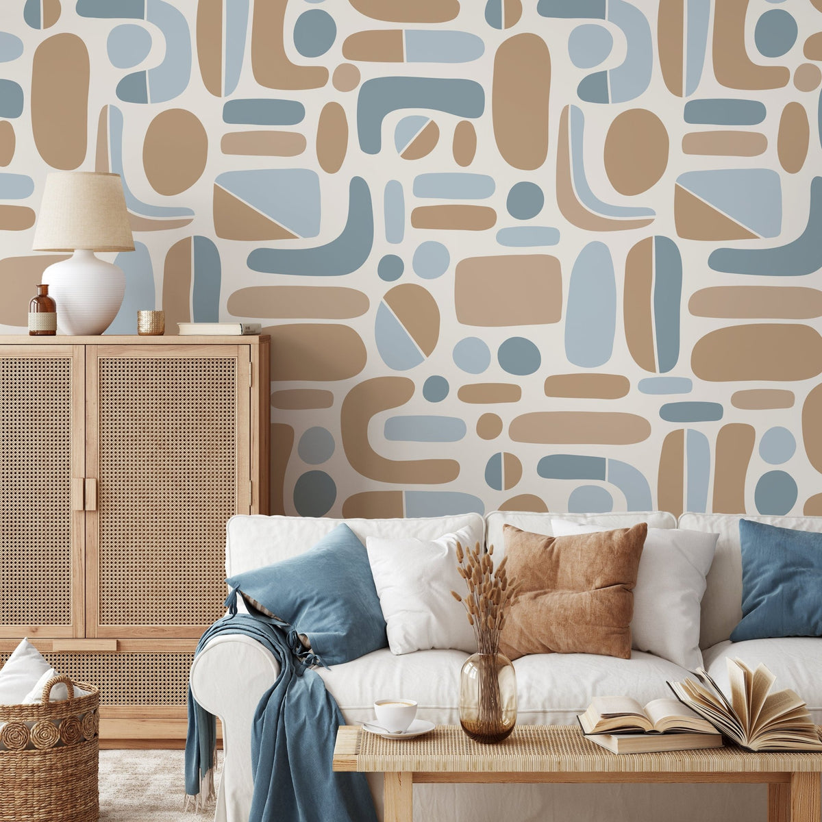 Abstract Organic Shapes Wallpaper - D304 - WallTrend