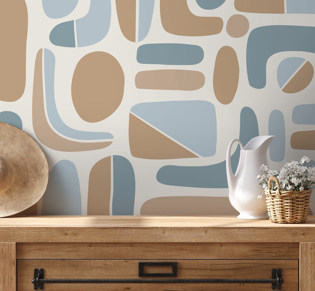 Abstract Organic Shapes Wallpaper - D304 - WallTrend