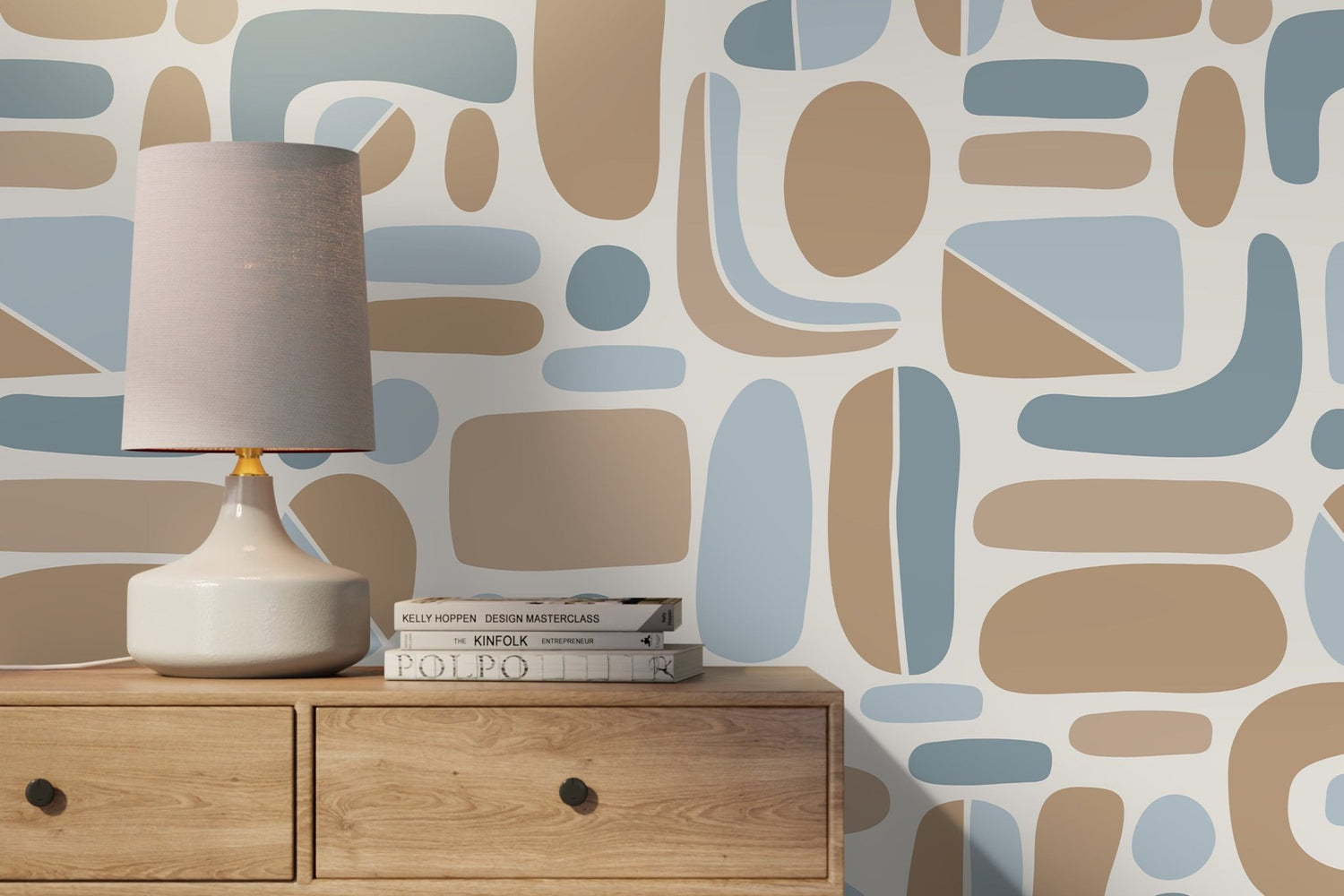 Abstract Organic Shapes Wallpaper - D304 - WallTrend