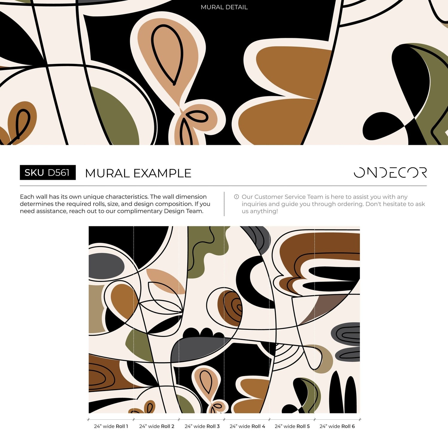 Abstract Organic Shapes Wallpaper - D561 - WallTrend