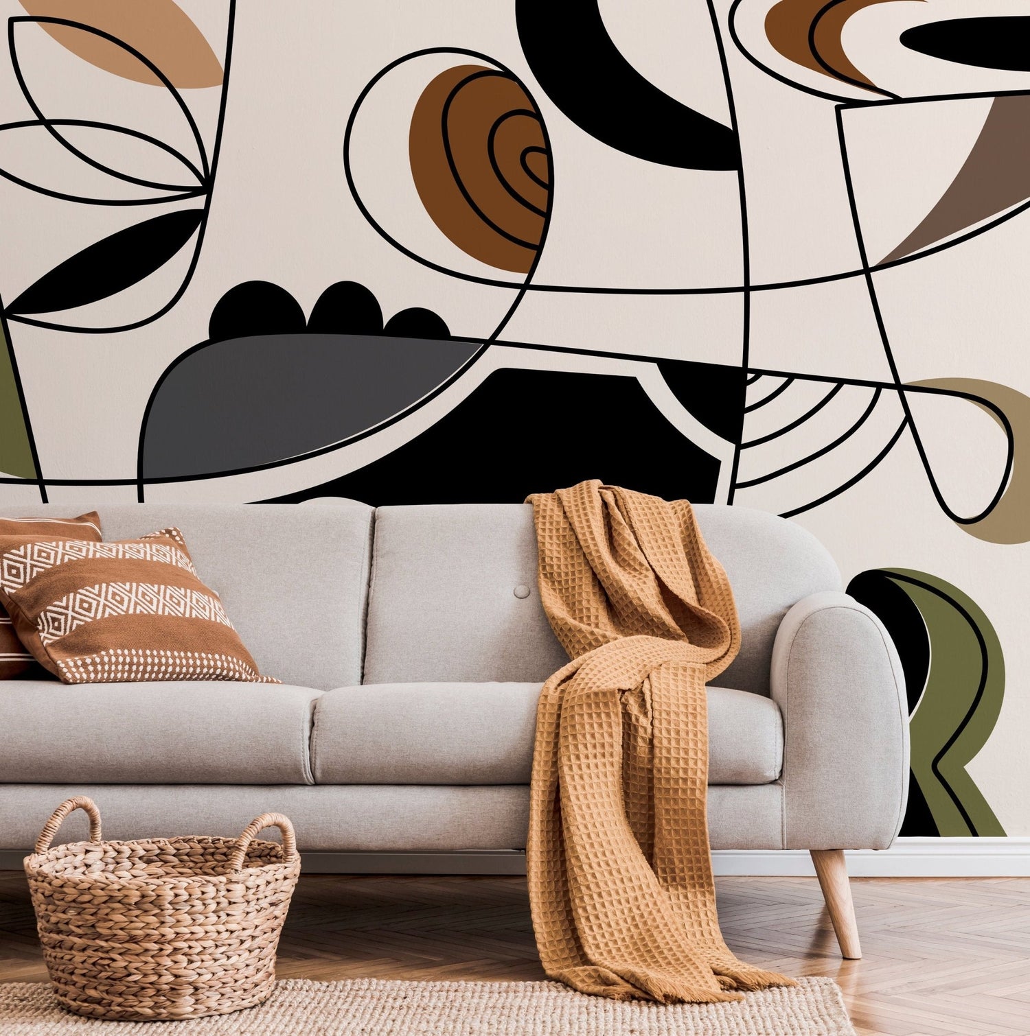 Abstract Organic Shapes Wallpaper - D561 - WallTrend