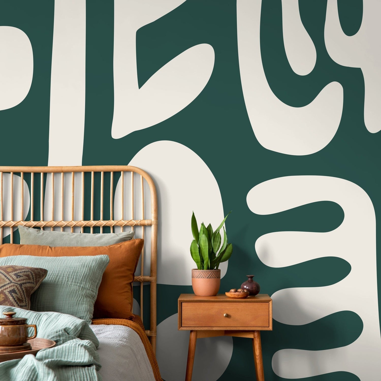 Abstract Organic Shapes Wallpaper - D592 - WallTrend