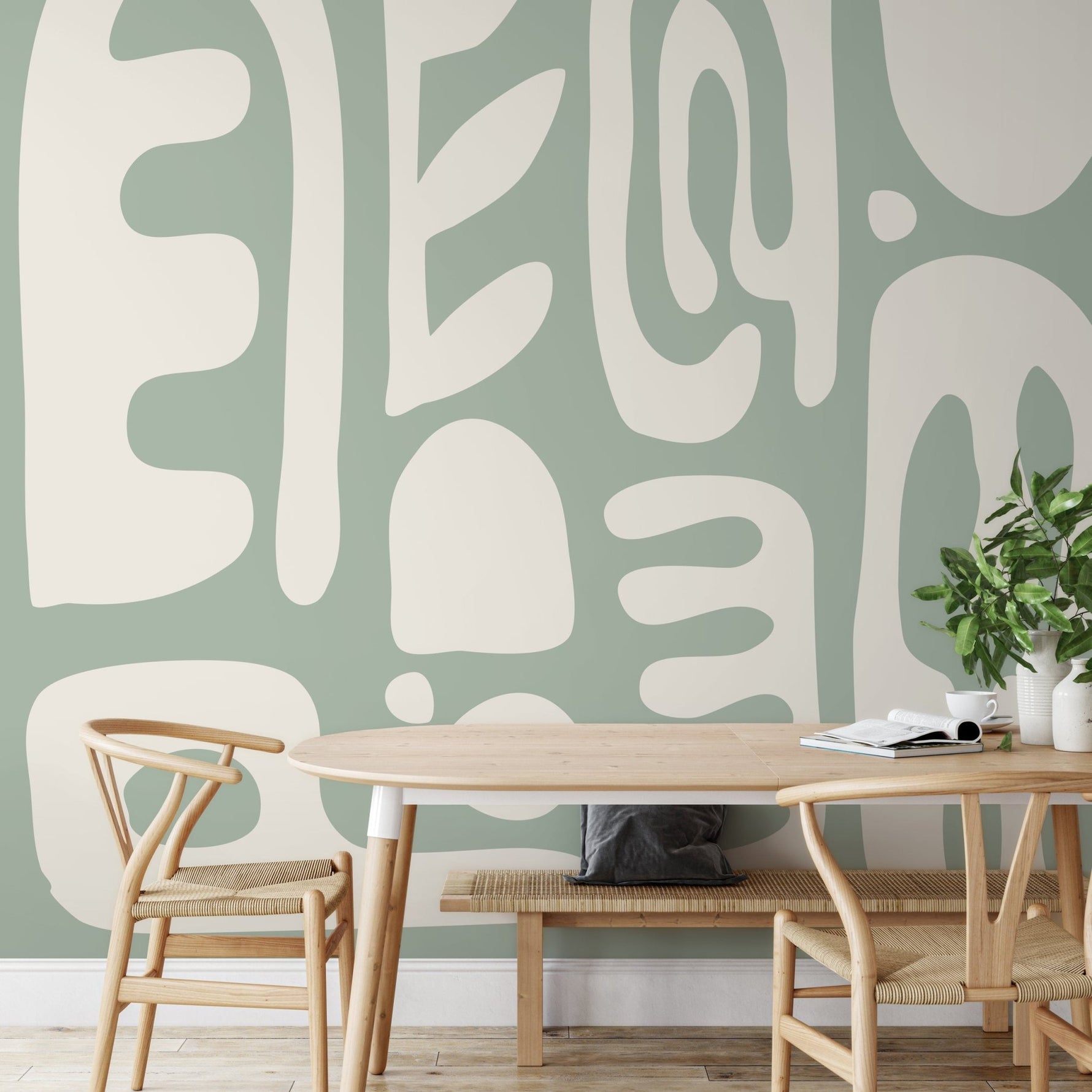 Abstract Organic Shapes Wallpaper - D593 - WallTrend