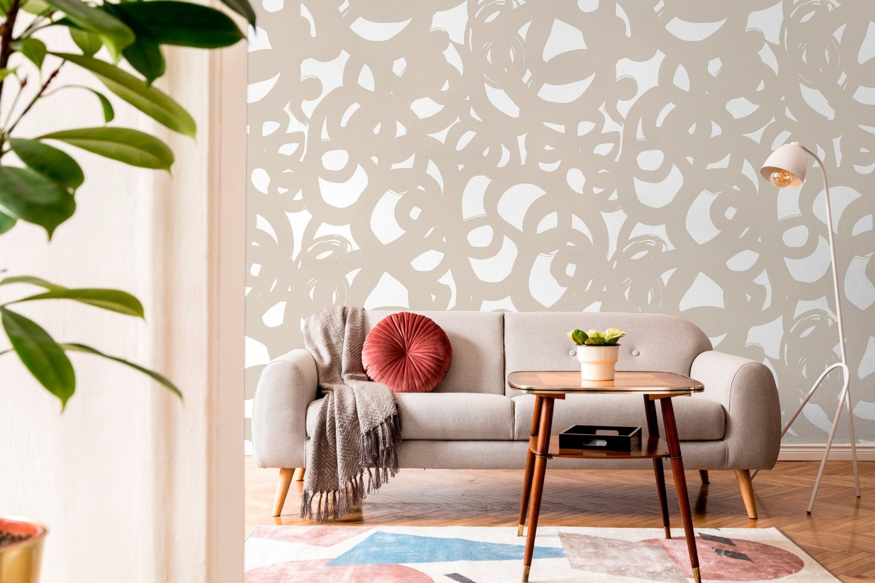 Abstract Organic Shapes Wallpaper - X080 - WallTrend