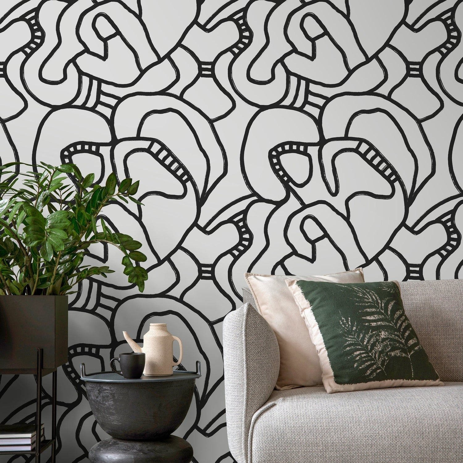 Abstract Organic Shapes Wallpaper - X107 - WallTrend