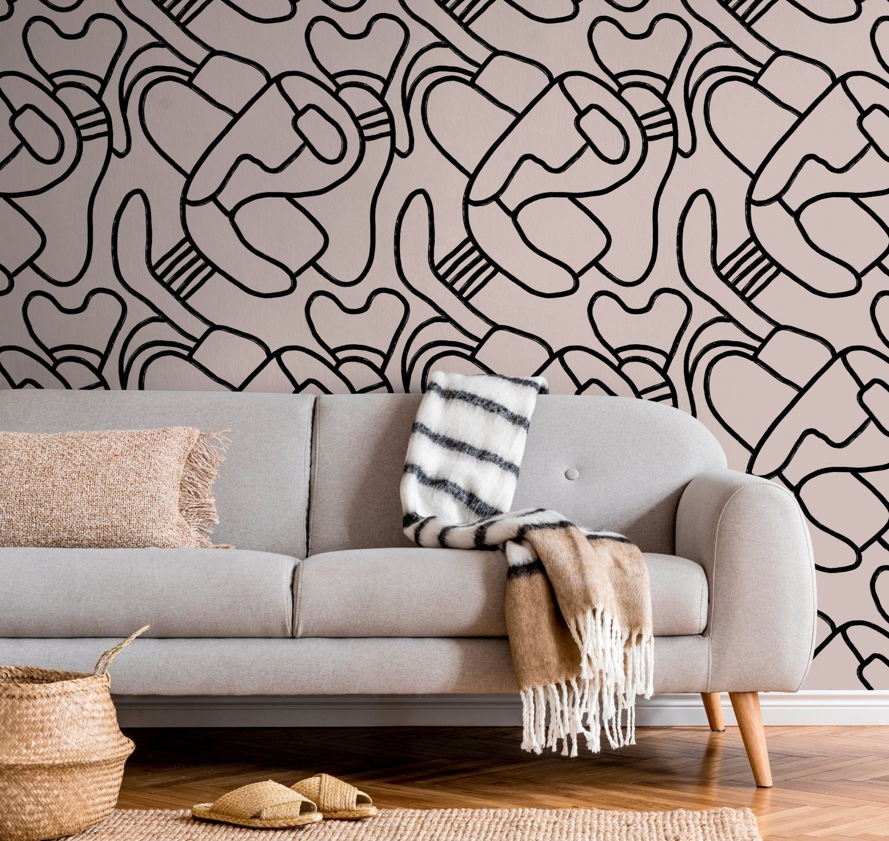 Abstract Organic Shapes Wallpaper - X108 - WallTrend