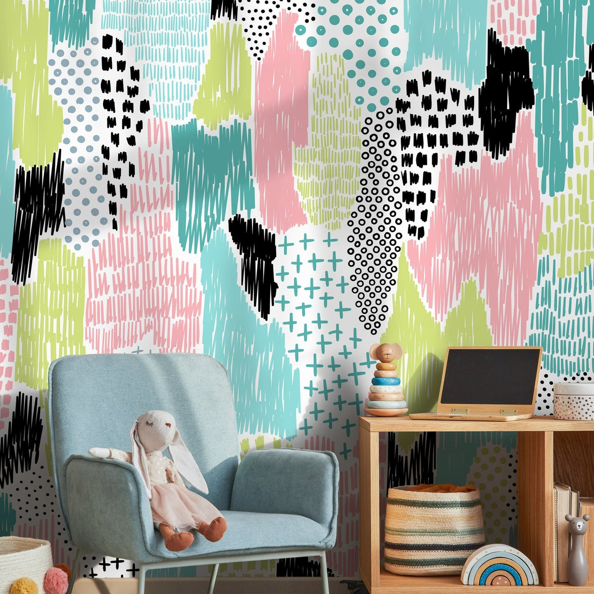 Abstract Paint Brush Strokes Wallpaper - A822 - WallTrend