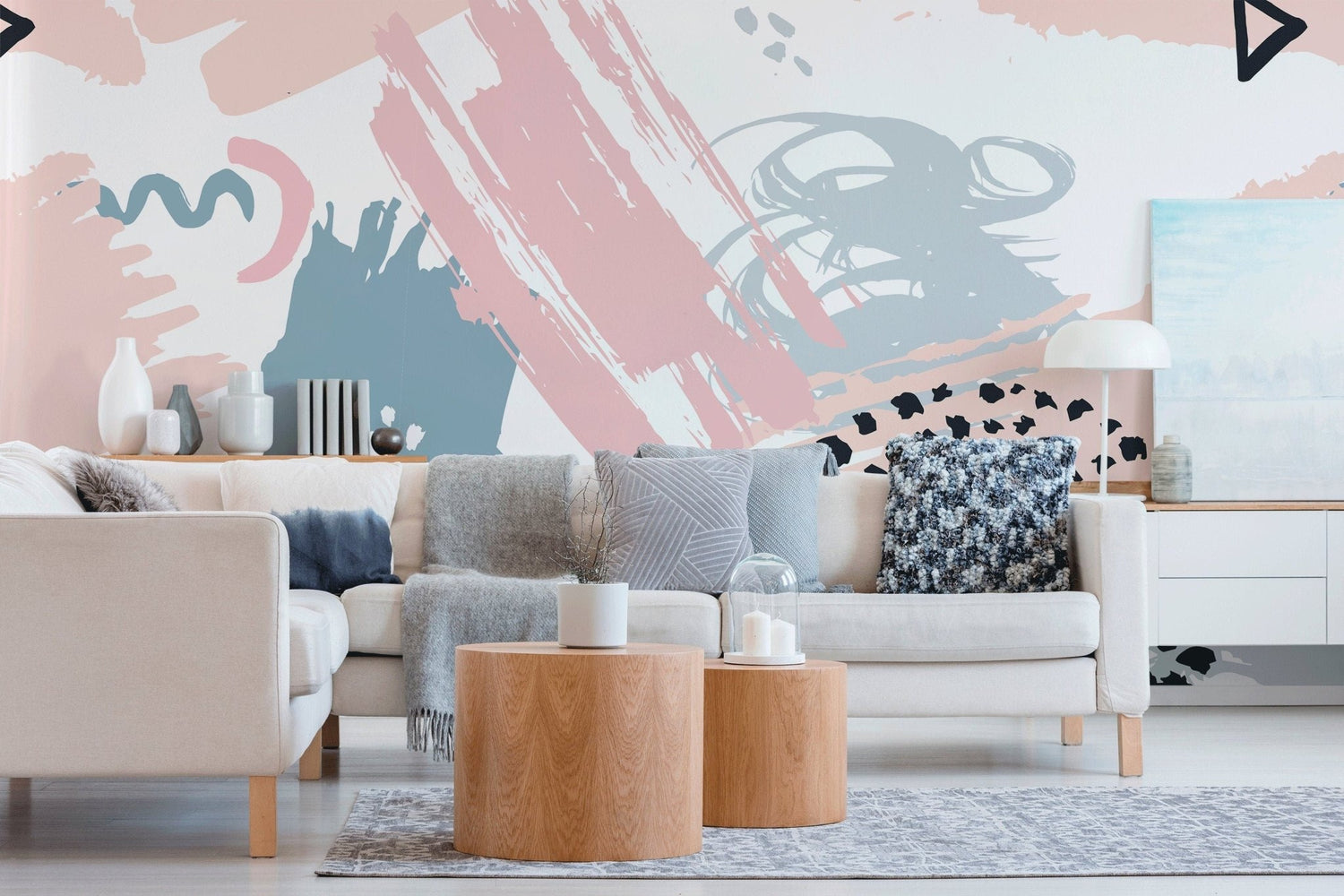 Abstract Pastel Brushstrokes Wallpaper - B349 - WallTrend